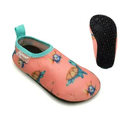 Kiokids Zapatos acuáticos bebé tortuga rosa, antideslizantes
