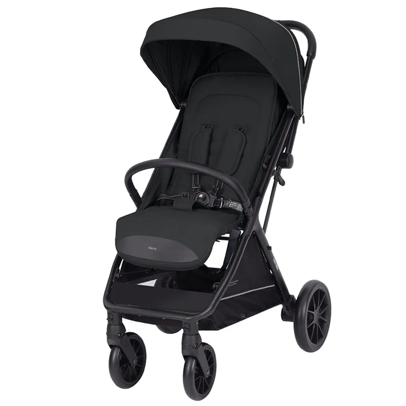 Silla de paseo para bebé negra con cubrepies – práctica y ligera - imagen 3