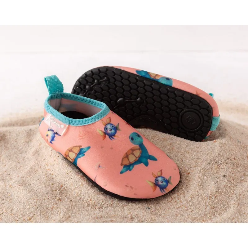 Kiokids Zapatos acuáticos bebé tortuga rosa, antideslizantes - imagen 2