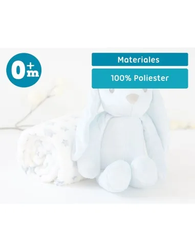 Kiokids peluche conejo azul con mantita infantil - imagen 5