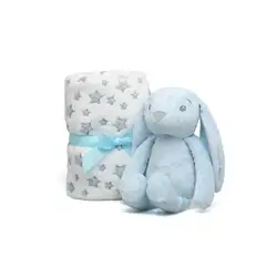 Kiokids peluche conejo azul con mantita infantil