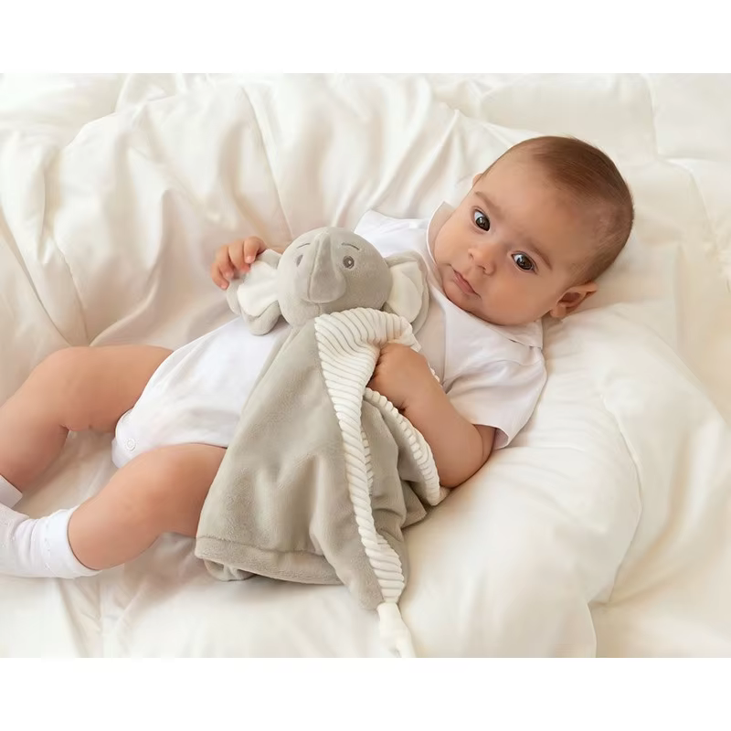 Kiokids doudou elefante suave para bebé, peluche calmante para dormir - imagen 3