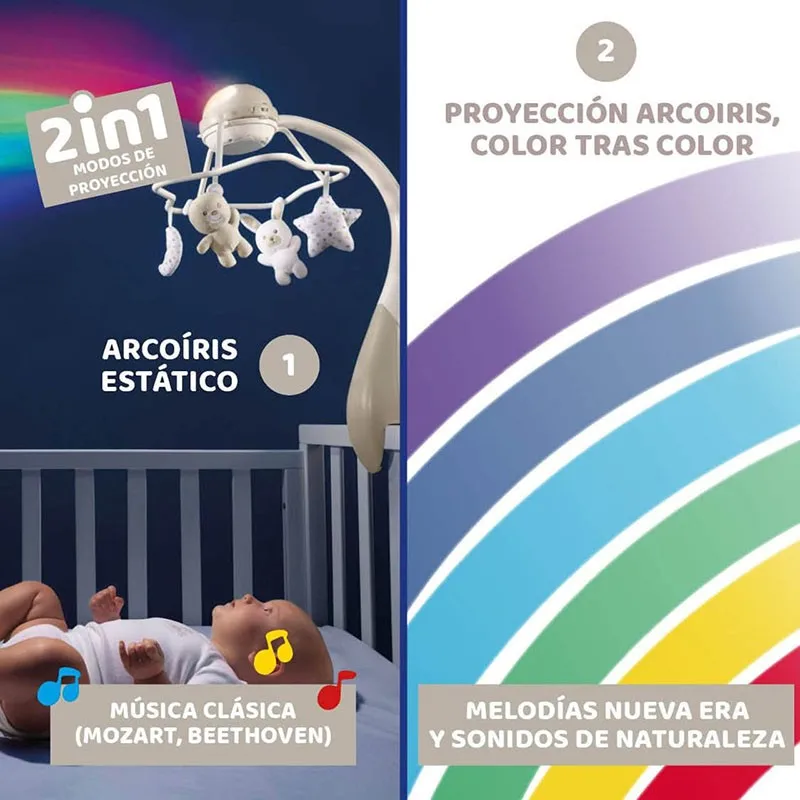 Chicco móvil de cuna musical Rainbow para bebé - imagen 2