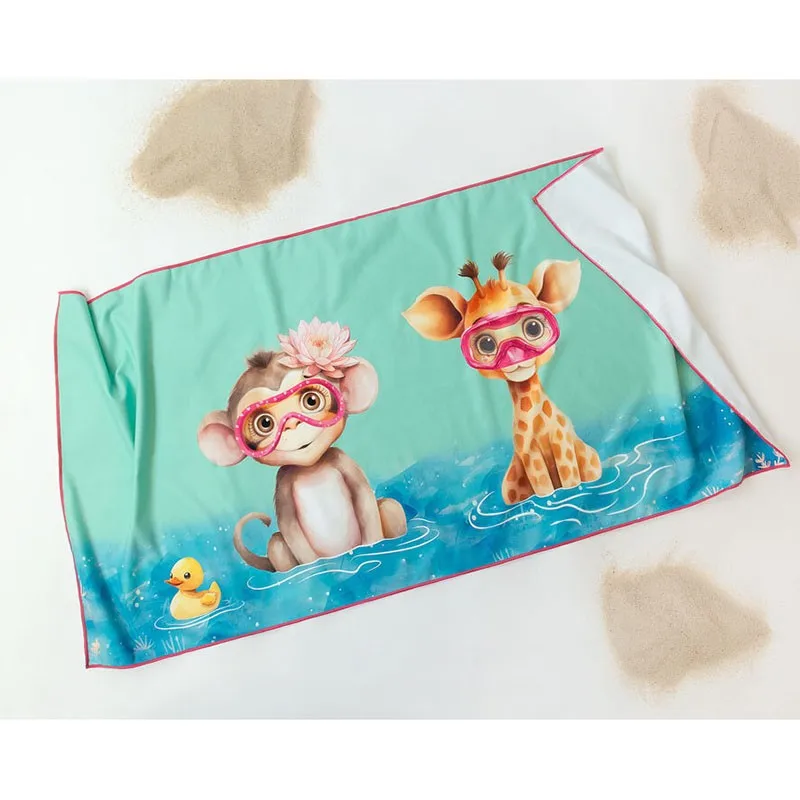 Kiokids Toalla de playa microfibra con animales