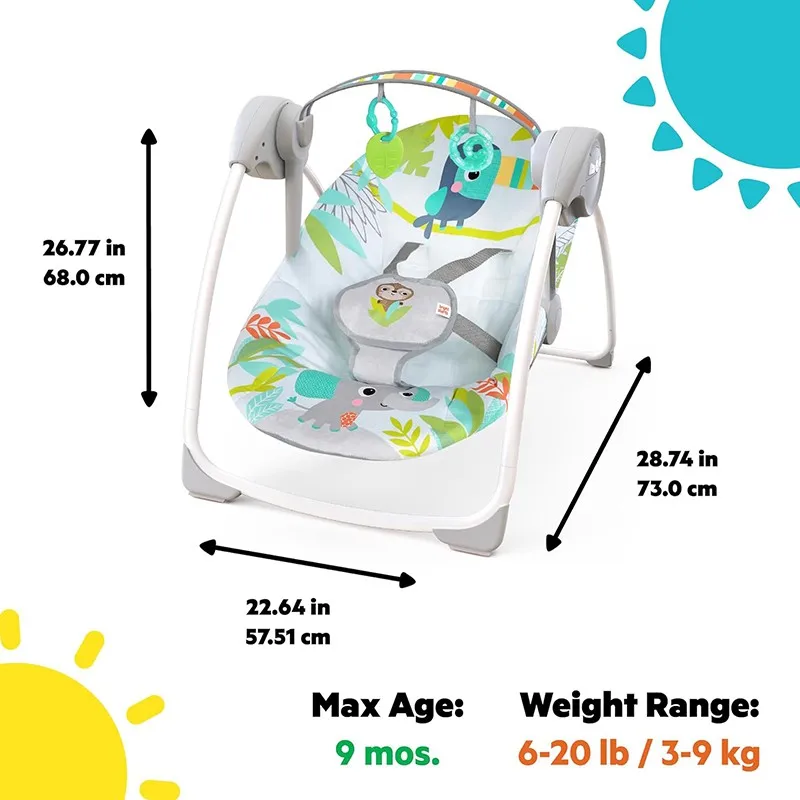 Bright Starts Columpio infantil Rainforest para bebés
