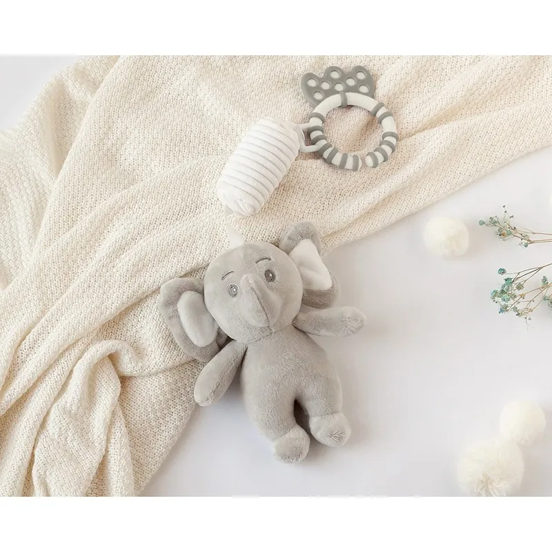 Kiokids Sonajero de peluche elefante para bebés - imagen 4