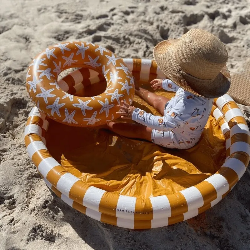 Swim Essentials piscina hinchable infantil de rayas amarillas - imagen 3
