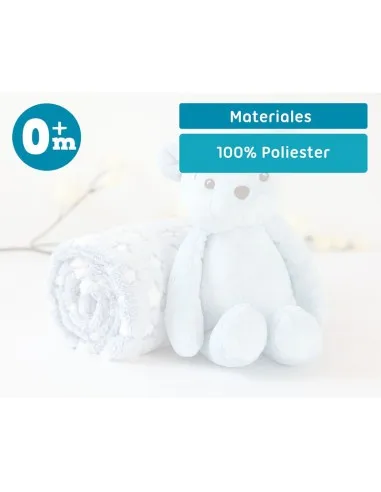 Kiokids Peluche osito azul con mantita suave para bebé - imagen 4