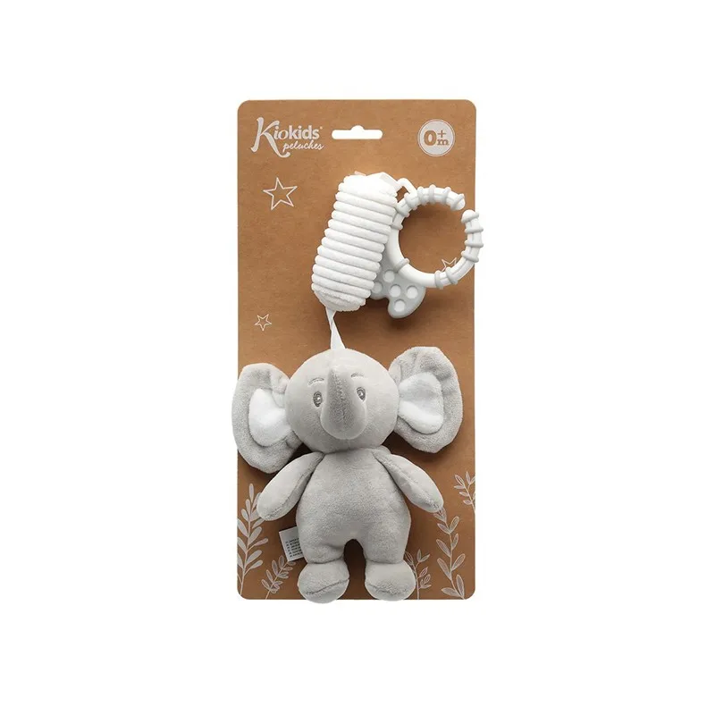 Kiokids Sonajero de peluche elefante para bebés - imagen 3
