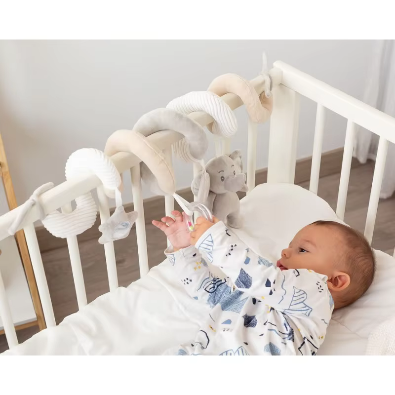 Kiokids espiral de peluche elefante gris para bebé - imagen 2
