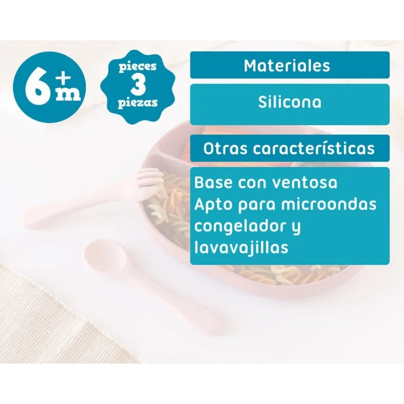 Kiokids vajilla infantil de silicona flexible y segura - imagen 3