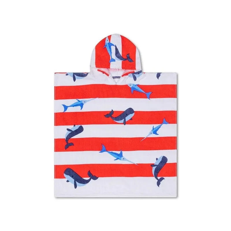 Swim Essentials poncho de playa con ballenas para bebé y niño