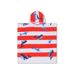 Swim Essentials poncho de playa con ballenas para bebé y niño