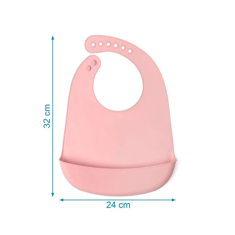 Kiokids Babero de silicona impermeable para bebés ajustable suave - imagen 3