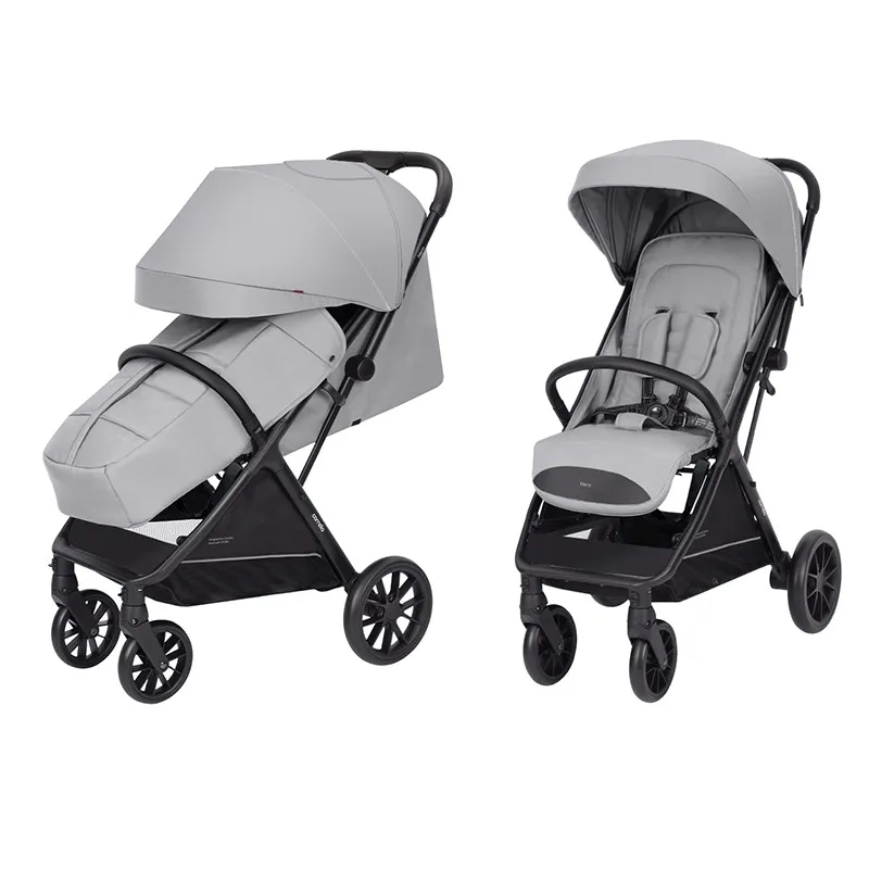 Silla de paseo para bebé negra con cubrepies – práctica y ligera - imagen 4