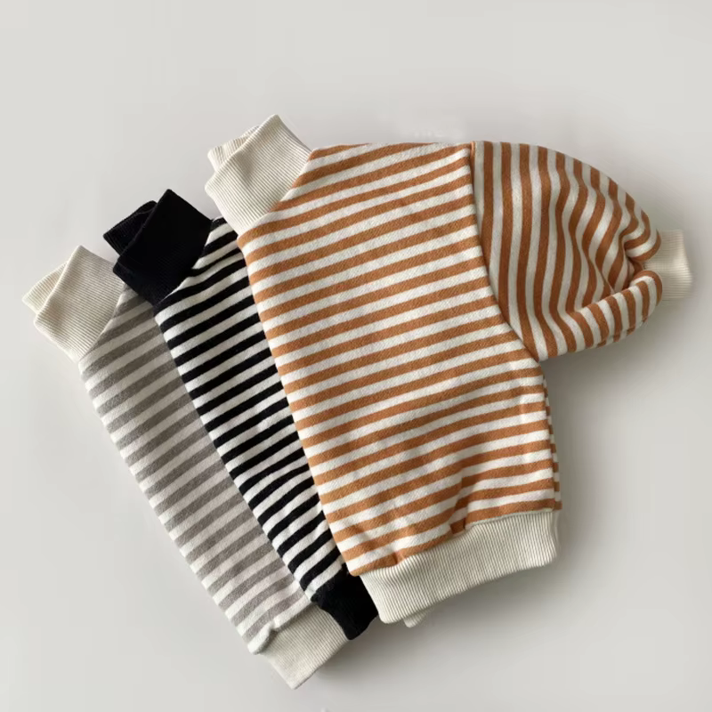 Jersey de invierno acolchado a rayas para bebé, cálido