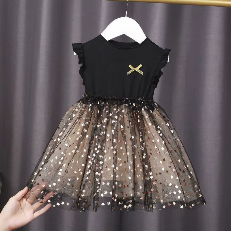 Vestido princesa niña tutú algodón gasa estrellas primavera verano - imagen 2