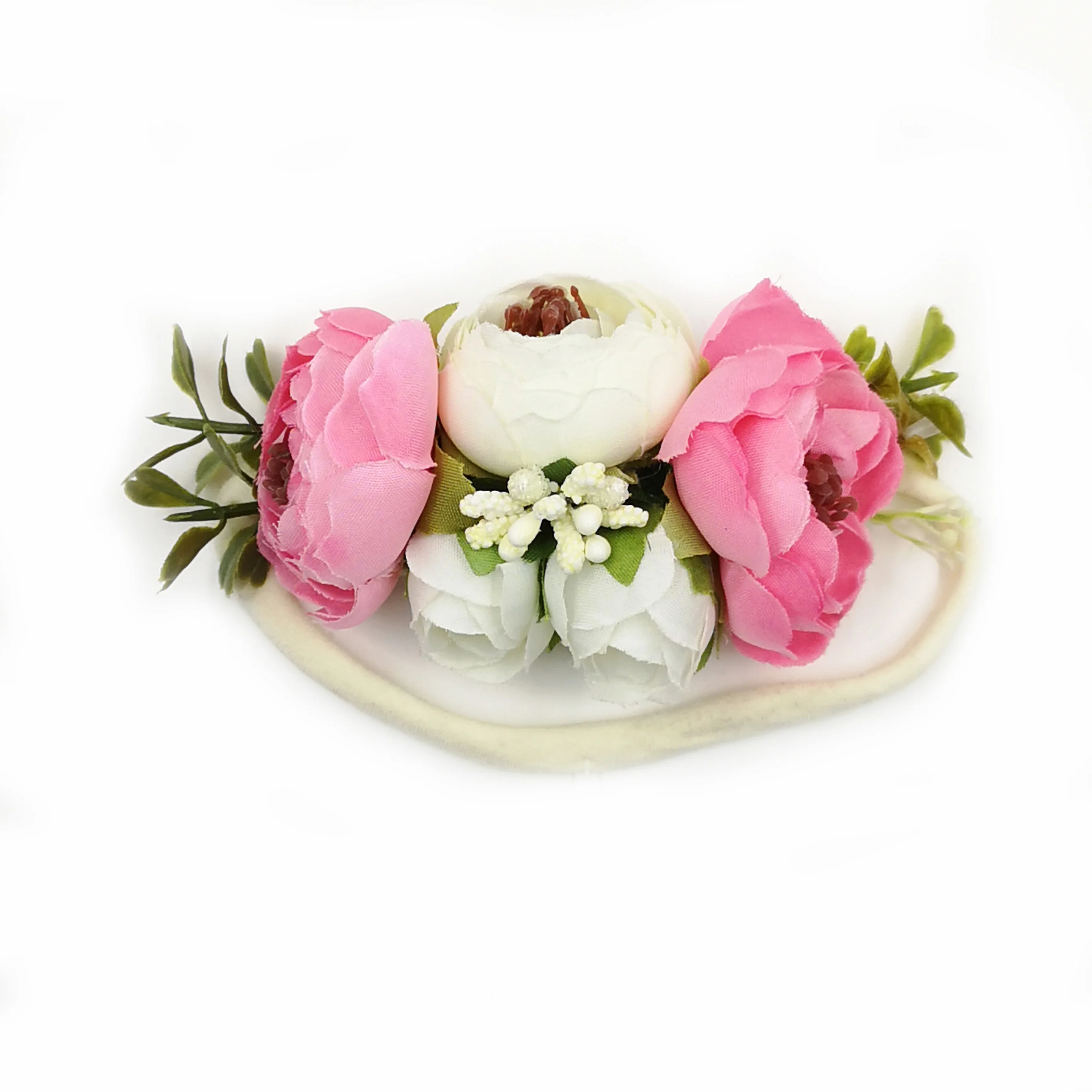 Diadema floral elástica para bebé recién nacido – Boutique artesanal - imagen 5