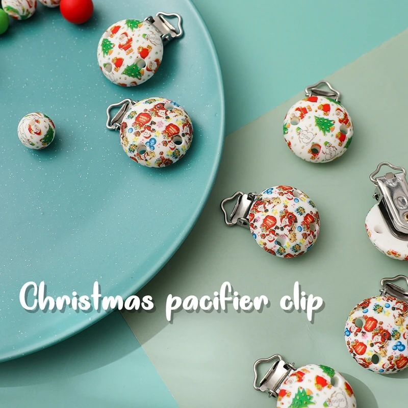 Chupete de silicona para dentición Let's Make navideño clip calavera - imagen 2