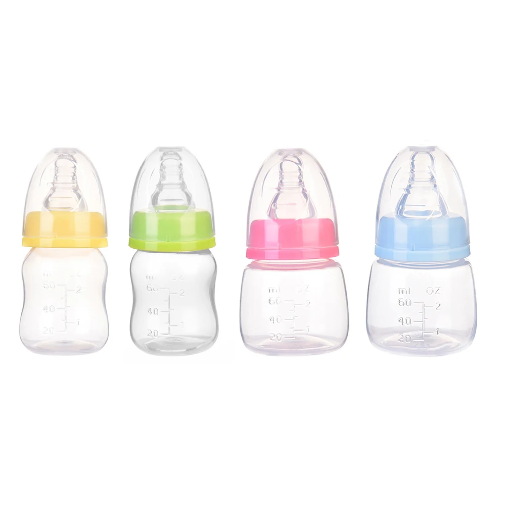 Mini biberón portátil con chupón de silicona