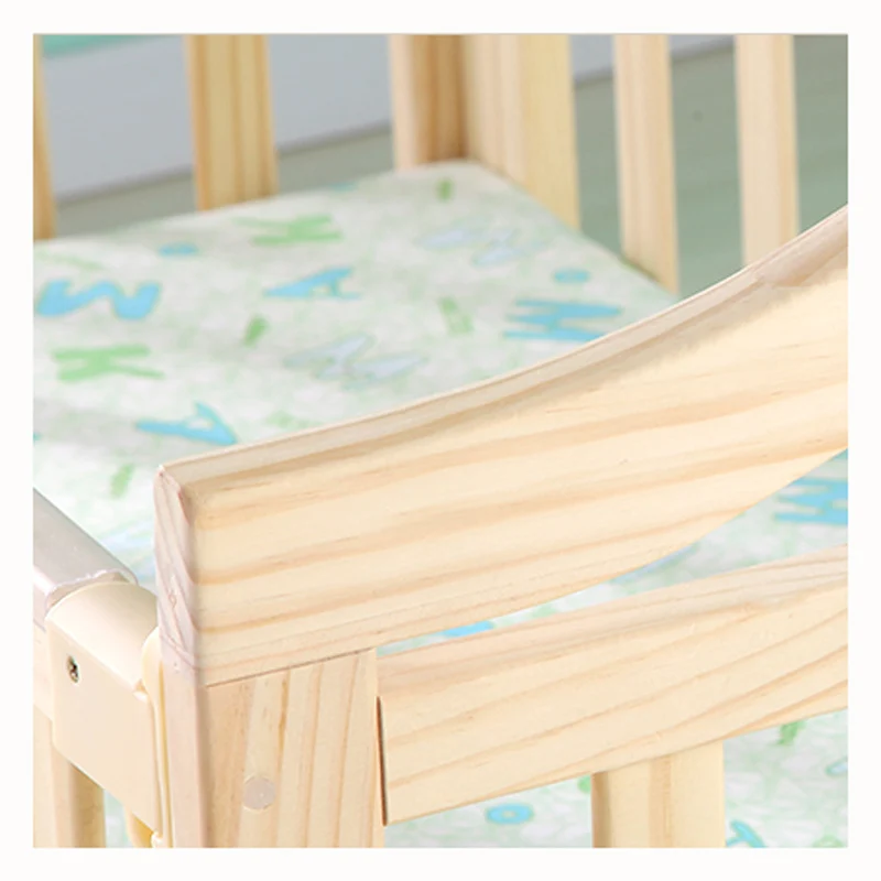 Cuna mecedora automática de pino natural con mosquitera y colcha - imagen 5