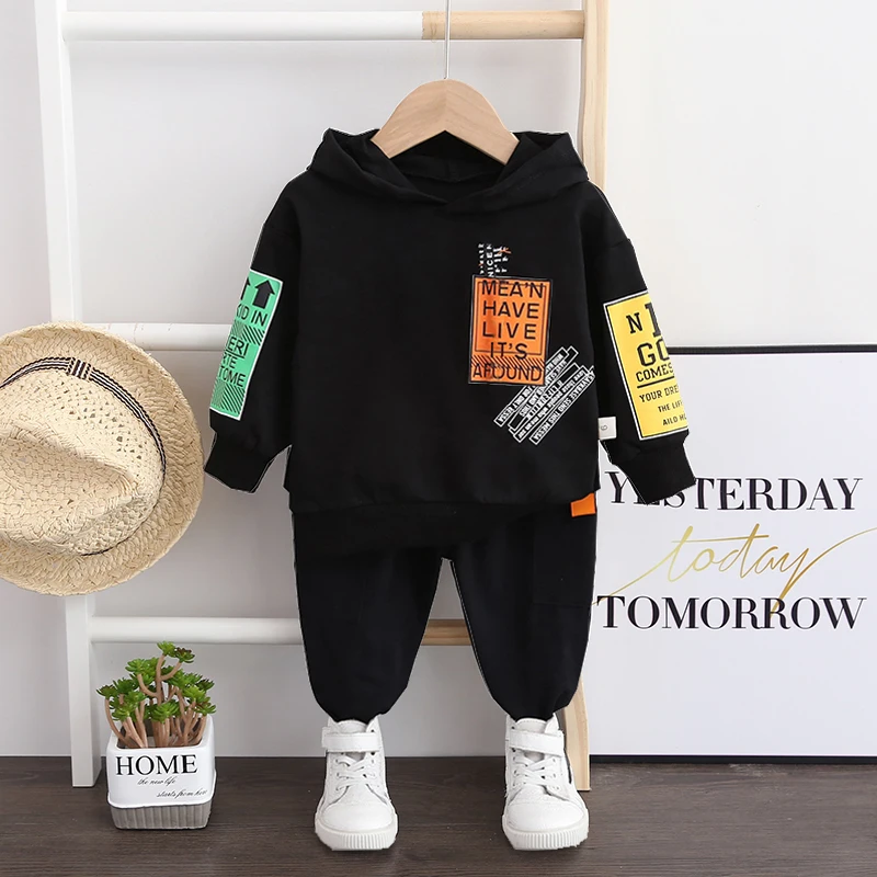 Conjunto bebé de algodón: sudadera con capucha y pantalón - imagen 2