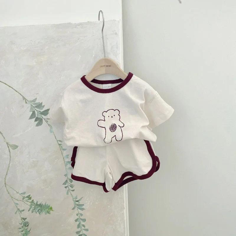 Conjunto bebé oso – Camiseta y pantalón de algodón