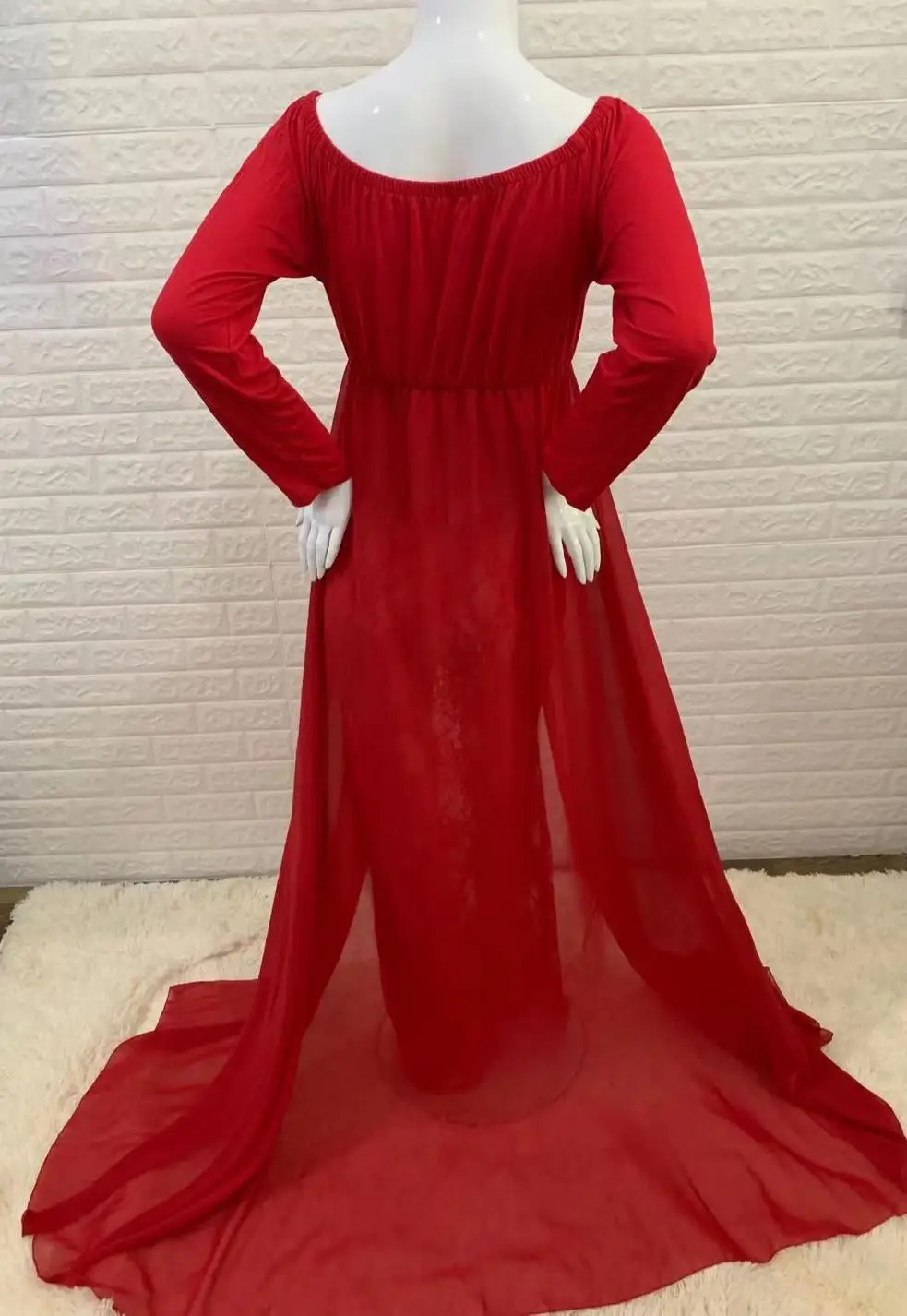 Vestido de maternidad de gasa y encaje para fotos de embarazo - imagen 2