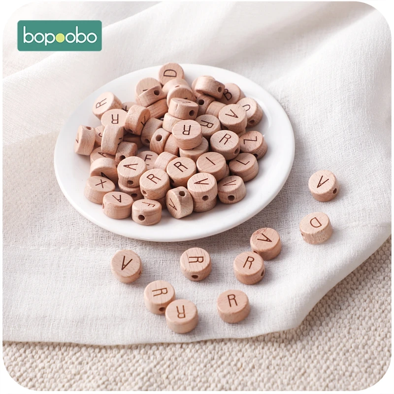 Bopoobo collar dentición cuentas madera sin BPA para bebé - imagen 3