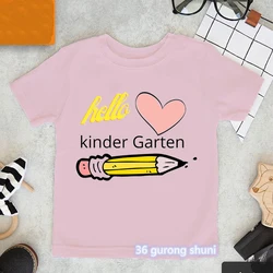 Camiseta rosa primer día de escuela con unicornio para niños