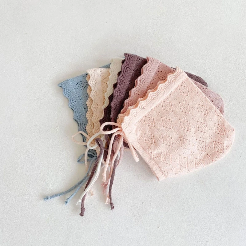 Gorro bebé punto de algodón con flores y encaje - imagen 2