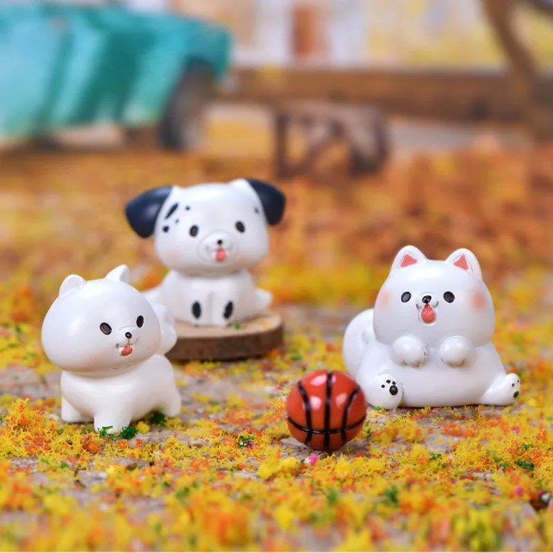 Figura de cachorro Corgi de resina estilo dibujos animados miniatura - imagen 5