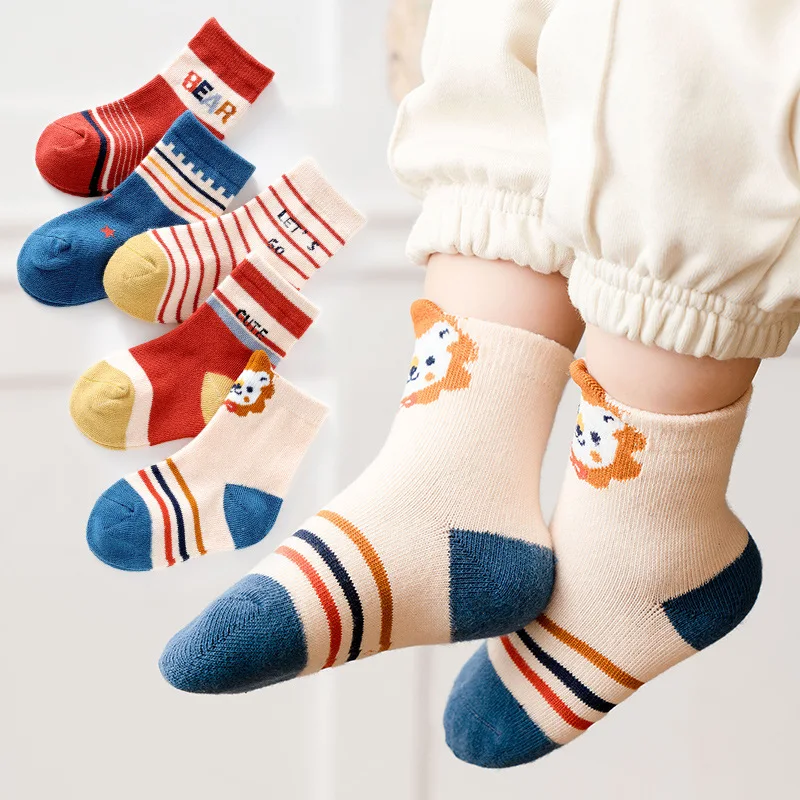 Calcetines de algodón estriados para niños – Cálidos para invierno - imagen 2