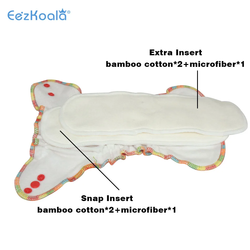 EezKoala pañal de tela ajustado terciopelo bambú lavable - imagen 4