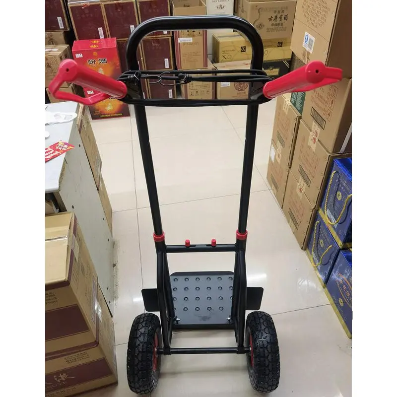 Carrito manual plegable para equipaje con ruedas resistentes - imagen 4