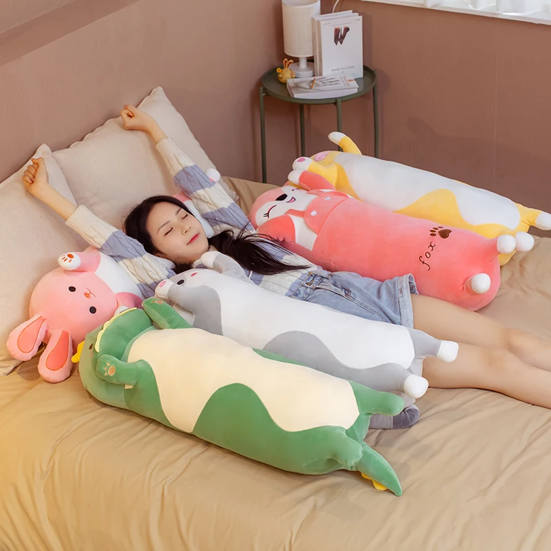 Peluche almohada larga de dinosaurio, unicornio y gato suave - imagen 2