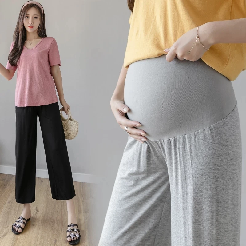 Pantalones de maternidad modal pierna ancha para verano