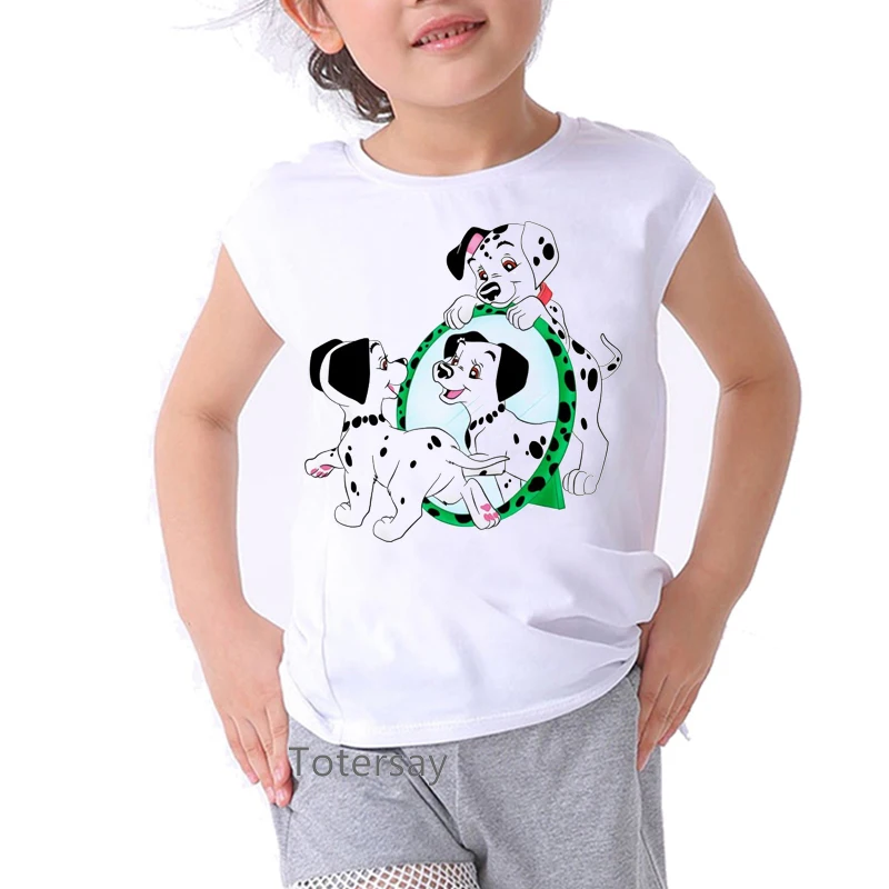 Camiseta blanca con estampado dálmata para niños y niñas kawaii - imagen 3