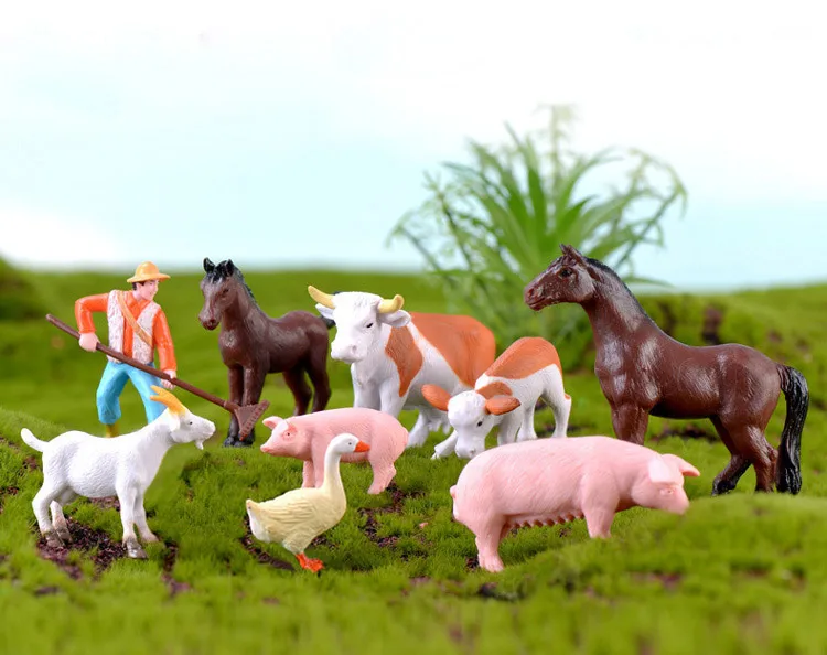 Detalle del estilo agrícola y animal en miniatura