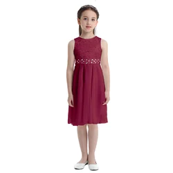 Vestido fiesta flores con lentejuelas sin mangas para niña elegante