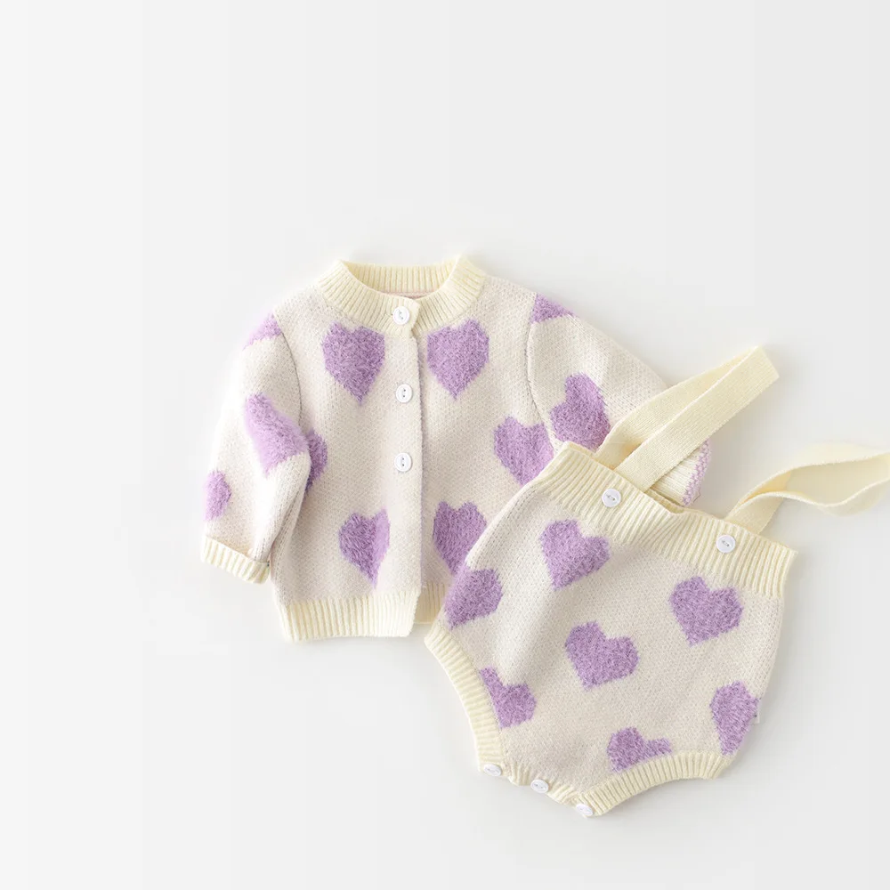 MILANCEL Conjunto bebé punto con corazón - Ropa recién nacido - imagen 4