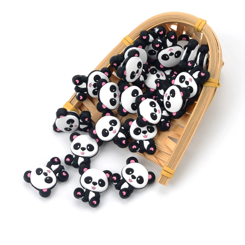 Cuentas de silicona Panda para dentición – Collares masticables bebé - imagen 5
