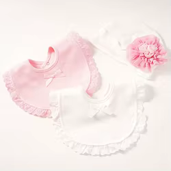 Pañuelito para eructar de algodón con forma de gato - Rosa pastel