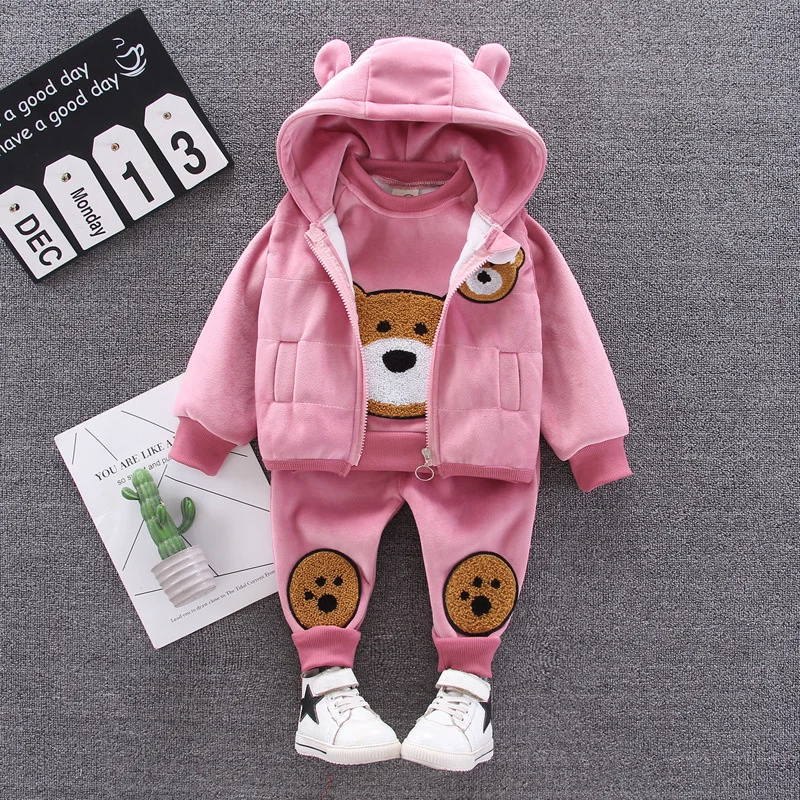 Conjunto infantil de invierno con chaleco y capucha