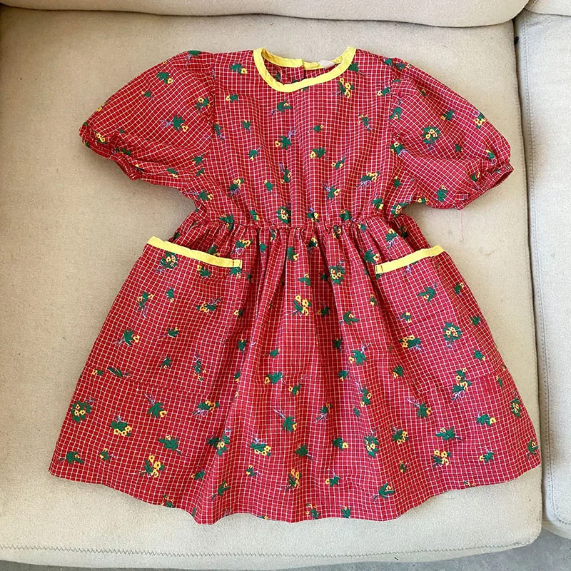 Vestido floral manga corta para nina – Primavera verano algodon - imagen 3