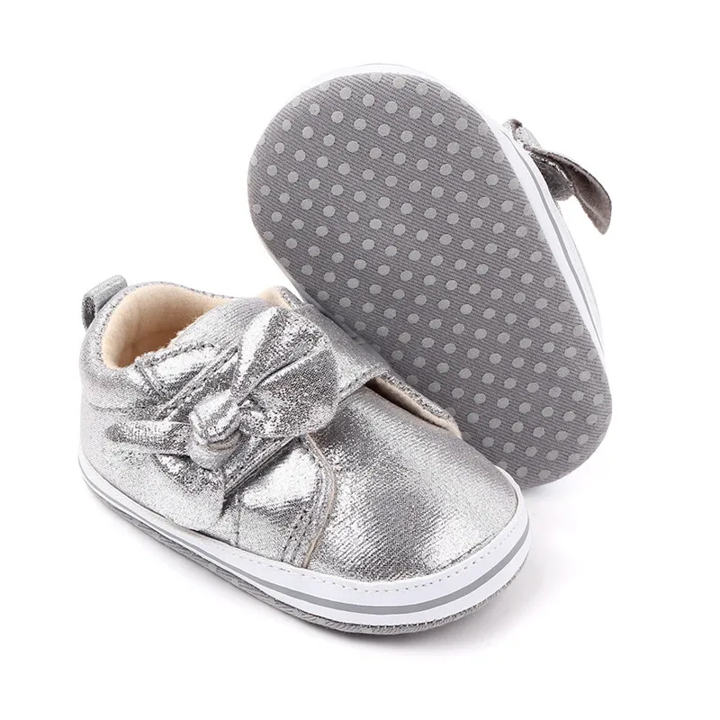 Zapatos de bebé primeros caminantes de PU con lazo para primavera - imagen 5