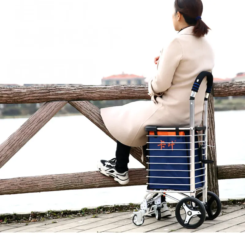 Carro de la compra plegable con ruedas cubierta para comestibles - imagen 4