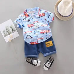 Conjunto verano de algodón para niño – Camiseta y short estampado