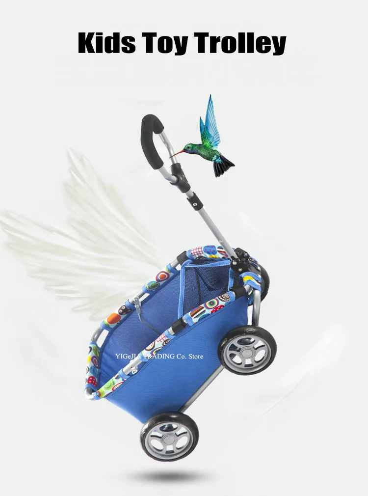 Carro de juguete azul de cuatro ruedas