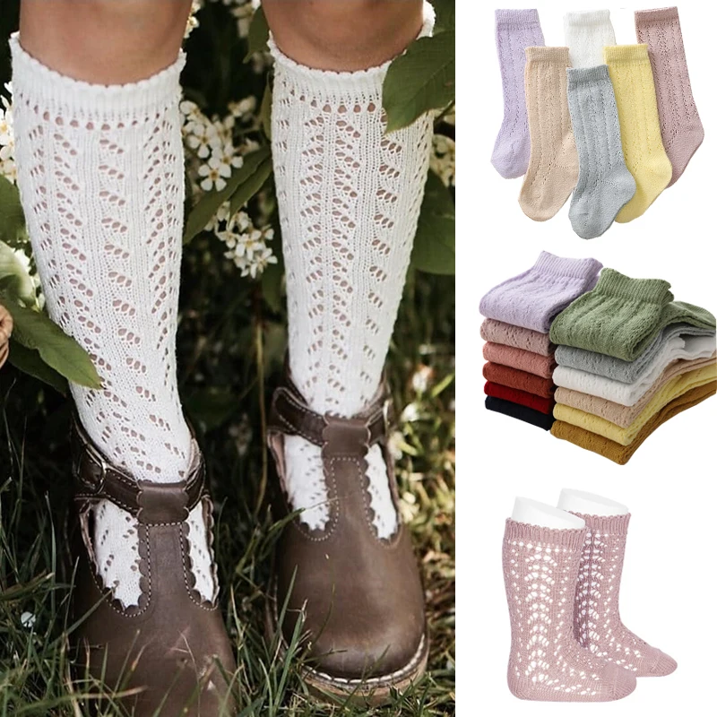 Calcetines infantiles de verano para niñas: largos hasta la rodilla - imagen 4
